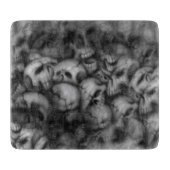 暗闇のスカルの頭部の質感 カッティングボード (正面)