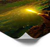 暗闇の中からテキストを追加し、きらめきとライト ポスター (角)