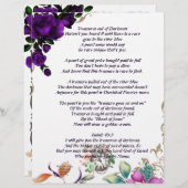 暗闇の中から宝物の詩のパーソナライズされた紙 (正面/裏面)