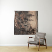 暗闇の中でささやく:恐ろしい墓地の雰囲気 タペストリー (インサイチュ(横))