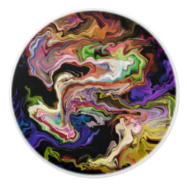 暗闇の中でオルキディア色の抽象芸術 セラミックノブ