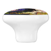 暗闇の中でオルキディア色の抽象芸術 セラミックノブ (側面)