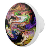 暗闇の中でオルキディア色の抽象芸術 セラミックノブ (右)