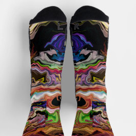 暗闇の中でオルキディア色の抽象芸術 ソックス