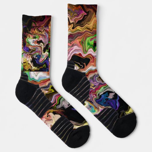 暗闇の中でオルキディア色の抽象芸術 ソックス (右)