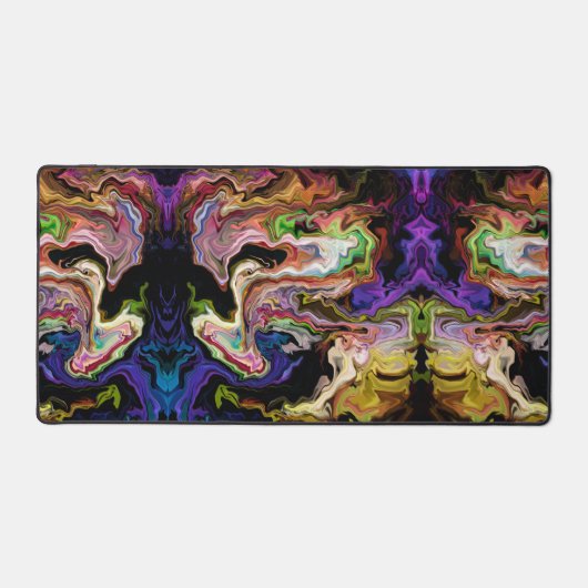 暗闇の中でオルキディア色の抽象芸術 デスクマット (正面)