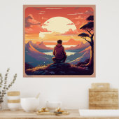 「暗闇の中で光を見つける：レトロ反射」 ポスター (キッチン)