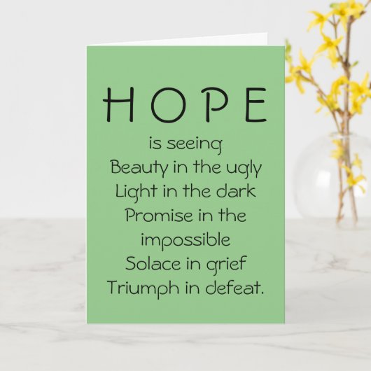 暗闇の中で希望は明るい カード (黄色い花)