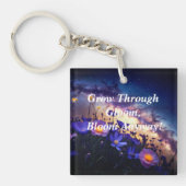 暗闇の中で成長：オーロラの夜空 キーホルダー (正面)