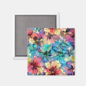 暗闇の中で独自の水彩蝶を作成 マグネット (正面/裏面)