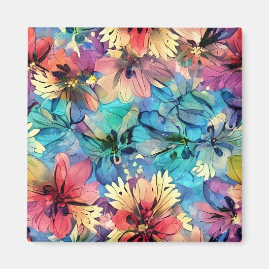 暗闇の中で独自の水彩蝶を作成 マグネット (正面)