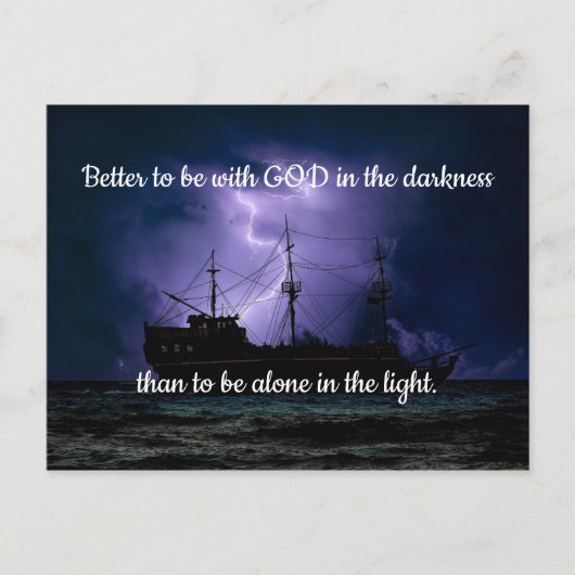 暗闇の中で神と共にいるのが一人より良い ポストカード (正面)
