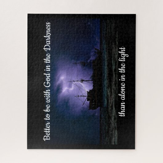 暗闇の中で神と共にいるのが良い引用文 ジグソーパズル (縦)