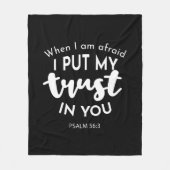 暗闇の中で私が恐れたとき、私は自分の信頼を置く フリースブランケット (正面)