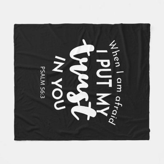 暗闇の中で私が恐れたとき、私は自分の信頼を置く フリースブランケット (正面(横))