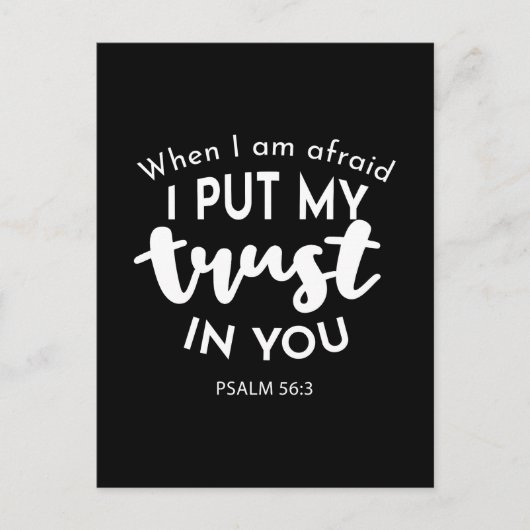 暗闇の中で私が恐れたとき、私は自分の信頼を置く ポストカード (正面)
