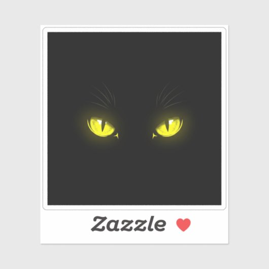暗闇の中で輝く猫の目 – ハロウィン不気味ン シール (シート)