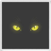 暗闇の中で輝く猫の目 – ハロウィン不気味ン シール (正面)