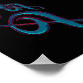 暗闇の中で震えるgクレフ、 音符記号 ポスター (角)