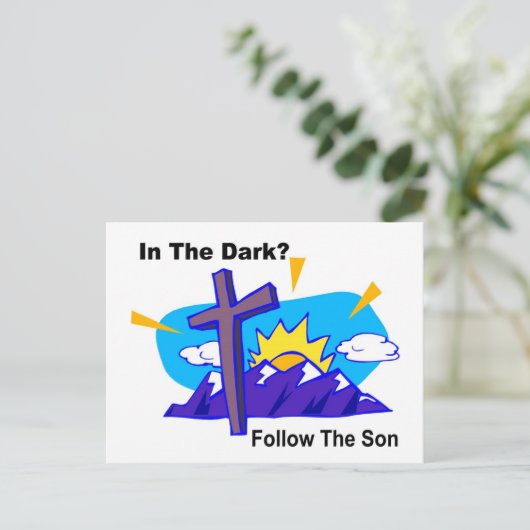 暗闇の中で、息子後を追の宗教的な贈り物 ポストカード (スタンド正面)