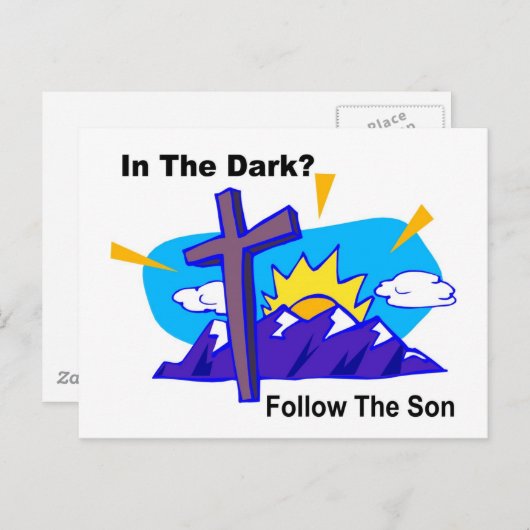 暗闇の中で、息子後を追の宗教的な贈り物 ポストカード (正面/裏面)