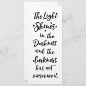 暗闇の中のバイブル詩の光引用文フラットカード (正面/裏面)