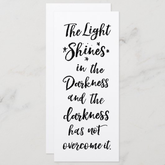 暗闇の中のバイブル詩の光引用文フラットカード (正面/裏面)