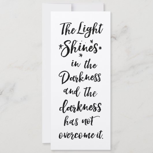 暗闇の中のバイブル詩の光引用文フラットカード (正面)
