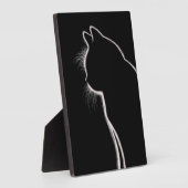 暗闇の中のヒゲ | 猫ウィスカーシルエット フォトプラーク (側面)