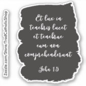 暗闇の中のヨハネの光のラテン語の福音 シール (正面)