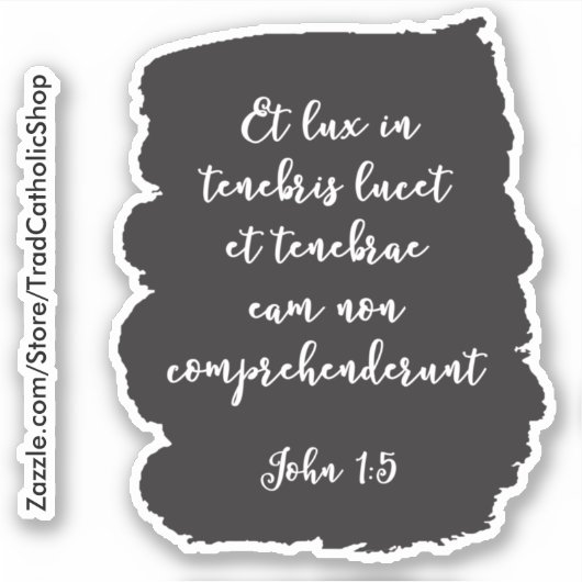 暗闇の中のヨハネの光のラテン語の福音 シール (正面)