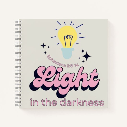 暗闇の中の光のノート/ジャーナル ノートブック (正面)