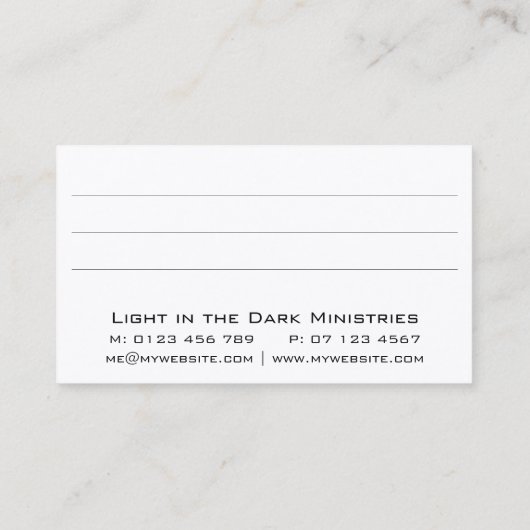 暗闇の中の光 名刺 (裏面)