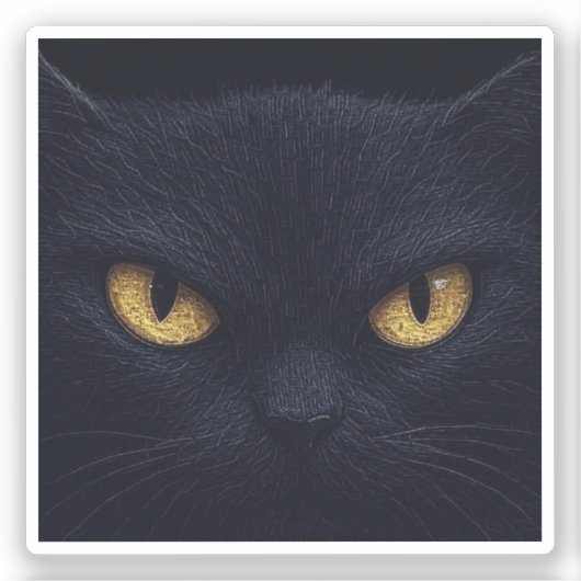暗闇の中の猫の目 – ハロウィン不気味ン シール (正面)