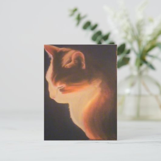 暗闇の中の猫 ポストカード (スタンド正面)