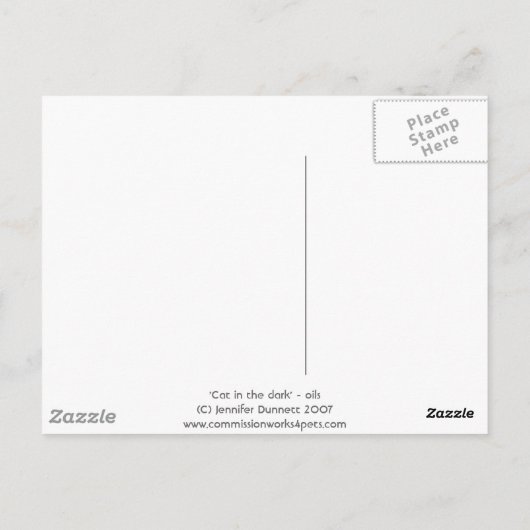 暗闇の中の猫 ポストカード (裏面)