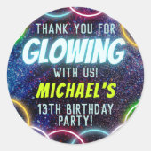 暗闇の中白熱［赤熱］光を放つでGlowを使って ラウンドシール (正面)