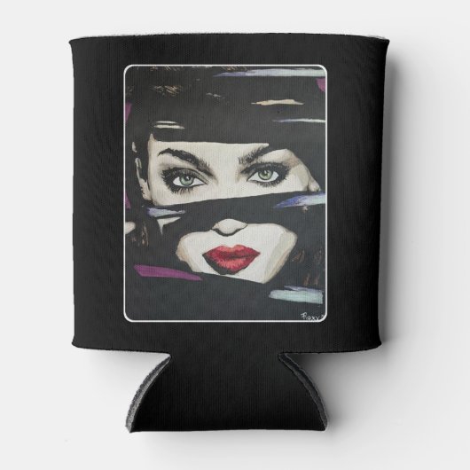 「暗闇の中絵を描」は 缶クーラー (正面)