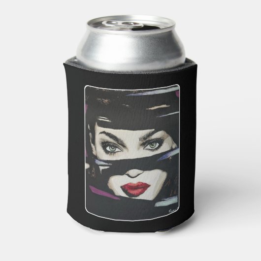 「暗闇の中絵を描」は 缶クーラー (缶裏面)