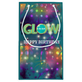暗闇の子供のネオン誕生会で光って下さい スモールペーパーバッグ