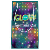 暗闇の子供のネオン誕生会で光って下さい スモールペーパーバッグ (正面)