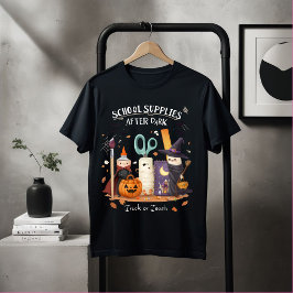 暗闇の学校用品 ハロウィンTシャツ 冗談 Tシャツ