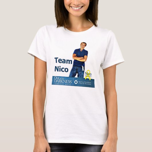 暗闇の歩行のチームワイシャツの例1から Tシャツ (正面)