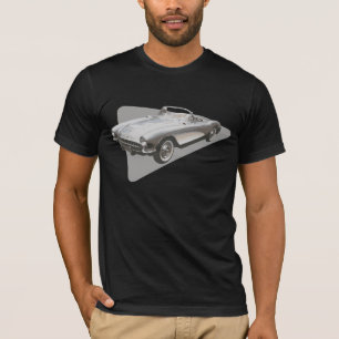 暗闇の銀ぱくの銀色の青1959年のコルベット Tシャツ