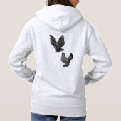 (暗闇)ユニセックスな基本的なフード付きのスエットシャツの値をつけます パーカ (裏面)