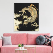 暗雲から現れるドラゴンととや北景 キャンバスプリント (インサイチュ (リビング))