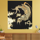 暗雲から現れるドラゴンととや北景 キャンバスプリント (インサイチュ (リビング))