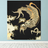 暗雲から現れるドラゴンととや北景 キャンバスプリント (インサイチュ (ウッドフロア))