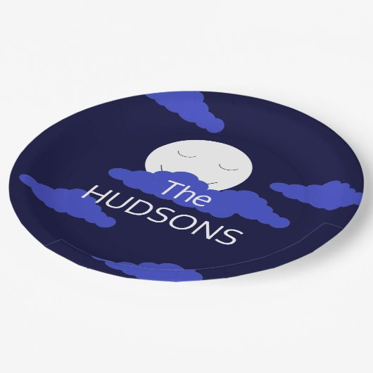 暗雲に包まれた満月の笑顔: ペーパープレート (アングル)