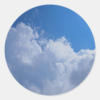 暗雲、青空、明るい太陽 ラウンドシール